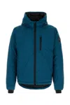Canada Goose Teal Green Polyester Lodge Down Jacket In Blue