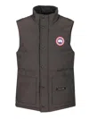Canada Goose Charcoal Polyester Blend Freestyle Sleeveless Down Jacket In Black