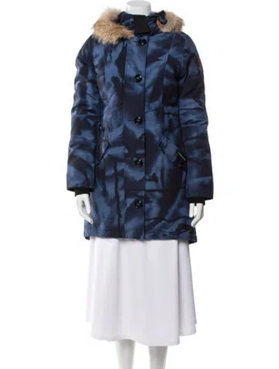 Pre-owned Canada Goose Tie-dye Print Down Coat In Blue