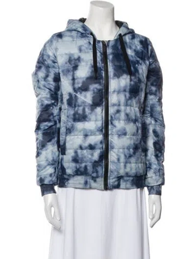 Pre-owned Canada Goose Tie-dye Print Down Coat In Blue