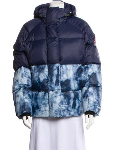 Pre-owned Canada Goose Tie-dye Print Down Jacket W/ Tags In Blue