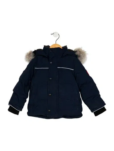 Pre-owned Canada Goose Babies' Toddler Boys' Down Fill Coat In Blue