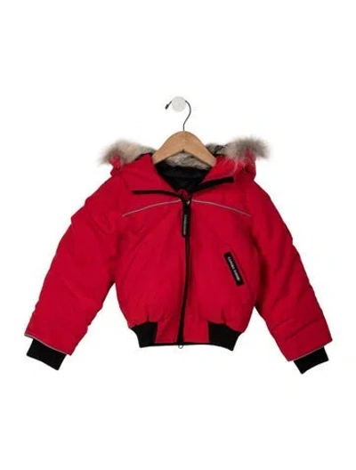 Pre-owned Canada Goose Babies' Toddler Boys Grizzly Bomber W/tags In Red