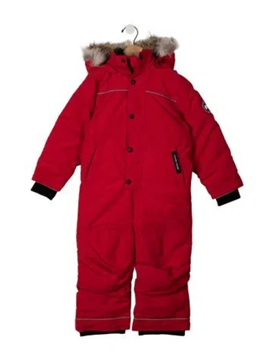 Pre-owned Canada Goose Babies' Toddler Boys' Grizzly Snowsuit W/tags In Red