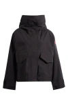 Canada Goose Womens Black Tofino Logo-patch Woven Rain Jacket In Black