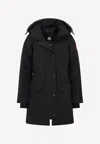 Canada Goose Trillum Logo-patch Parka Coat In Black