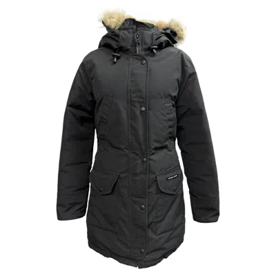 Canada Goose Trillium Fur-trimmed Parka Jacket In Black Polyester