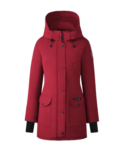 Canada Goose Trillium Logo Patch Down Jacket In Red