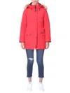 Canada Goose Trillium Coyote Fur-trim Down Parka In Rosso