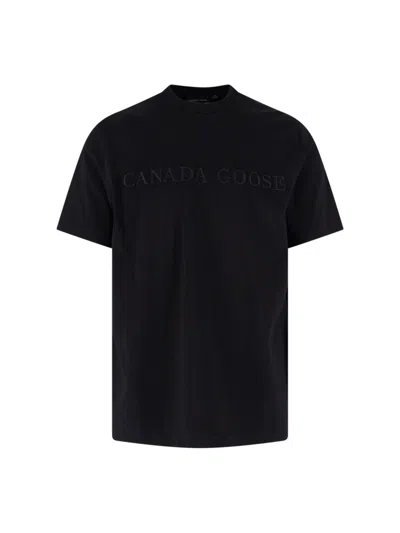 Canada Goose Big Chest Mini Embroidered T-shirt For Men In Black