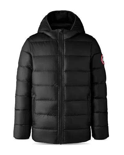 Canada Goose Kids' Crofton Hooded Recycled-shell Jacket 7-16 Years In Black