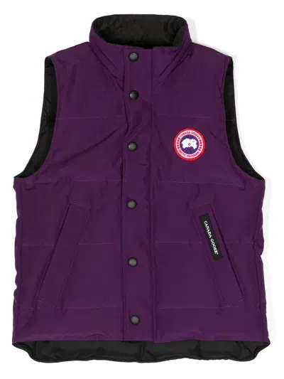 Canada Goose Kids' Vanier Logo-patch Gilet In Purple