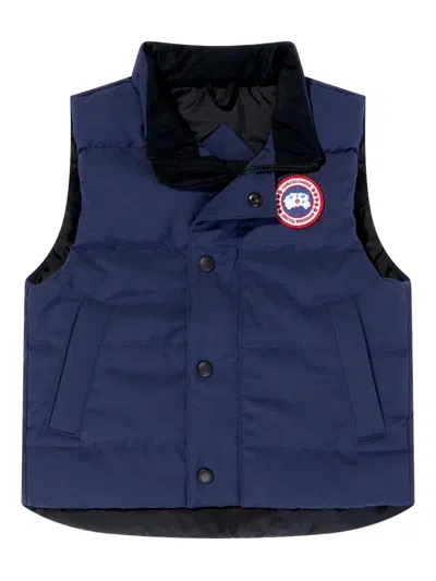 Canada Goose Kids' Vanier Logo-patch Waistcoat In Blue