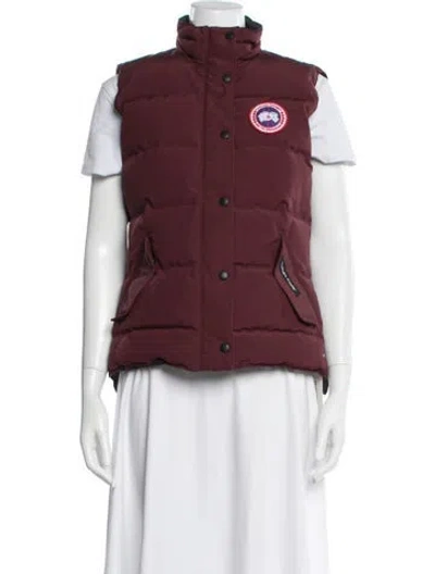 Pre-owned Canada Goose Vest In Burgundy