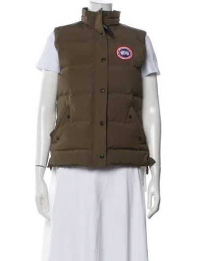 Pre-owned Canada Goose Vest In Green
