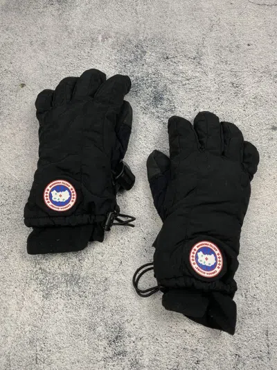 Pre-owned Canada Goose Vintage  Big Logo Ski Hype Gloves In Black