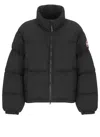 Canada Goose Cropped Puffer Jacket High Neck Hem Drawstring In Black