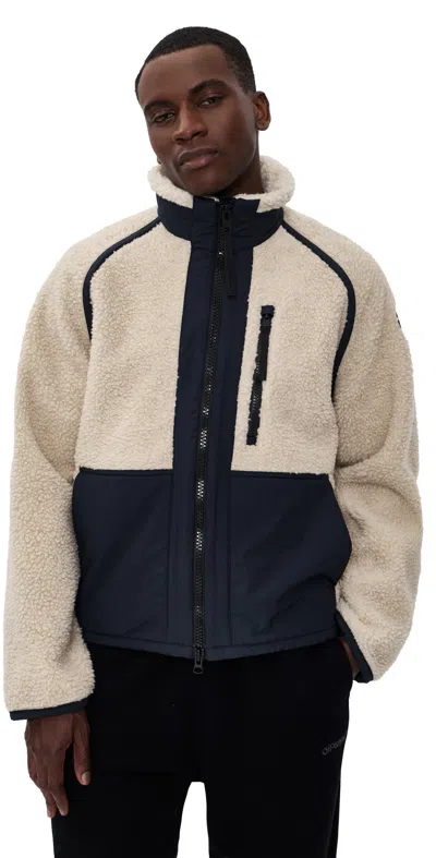 Canada Goose Wool-blend Fleece Jacket With A High Neck And Zip Pocket In Multi