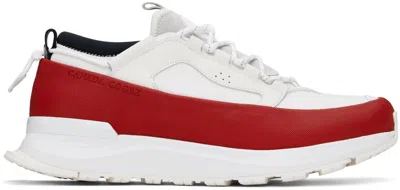 Canada Goose White & Red Glacier Trail Sneakers In White/fortune Red