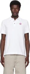Canada Goose White Short-sleeve Polo Shirt With Traditional Collar In White