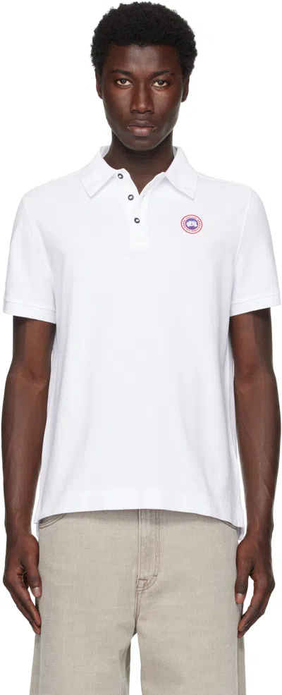 CANADA GOOSE WHITE BECKLEY POLO