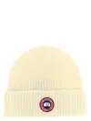 Canada Goose White Logo Beanie Hat In Yellow