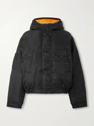 Canada Goose Windrow Twill Hooded Down Bomber Jacket In Black