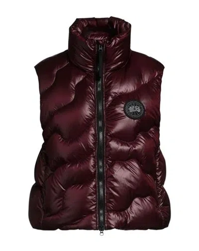 Canada Goose Woman Puffer Burgundy Size S Polyamide In Red