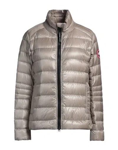 Canada Goose Woman Puffer Taupe Size L Polyamide In Grey