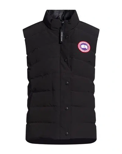 Canada Goose Woman Vest Black Size Xs Polyester, Cotton
