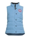 Canada Goose Woman Vest Sky Blue Size Xl Polyester, Cotton