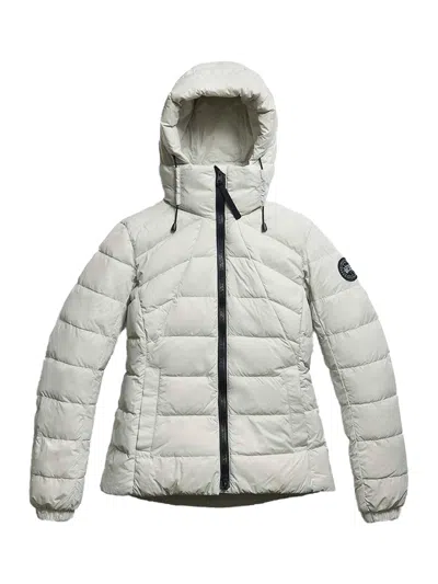 Canada Goose Abbott Hoodie Black Disc Jacket In White