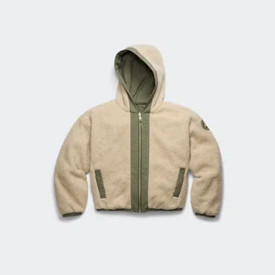 Canada Goose Women Beige Fleece Alberni Reversible Bomber Jacket In Gray