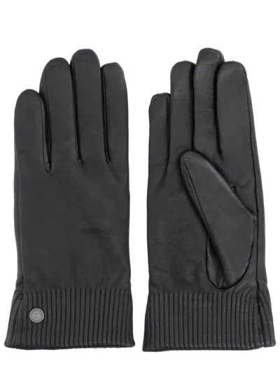 Canada Goose Leather Gloves In Black
