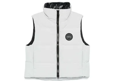 Pre-owned Canada Goose Women's  Black Label Grandview Cropped Vest In Silverbirch