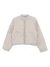 Canada Goose Quilted Bomber Jacket Featuring Long Sleeves In White