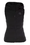 Canada Goose Quilted Hooded Sleeveless Gilet In Black