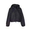 Canada Goose Cropped Black Puffer Jacket With Adjustable Hood In Blue