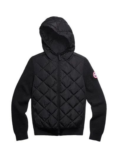 Canada Goose Women Hybridge Quilted Knit Hoodie Black In Multi