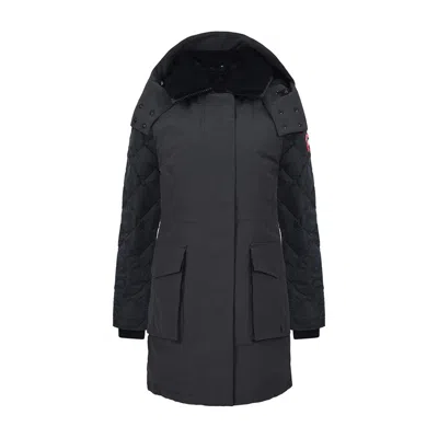 Canada Goose Hooded Down Jacket In Black