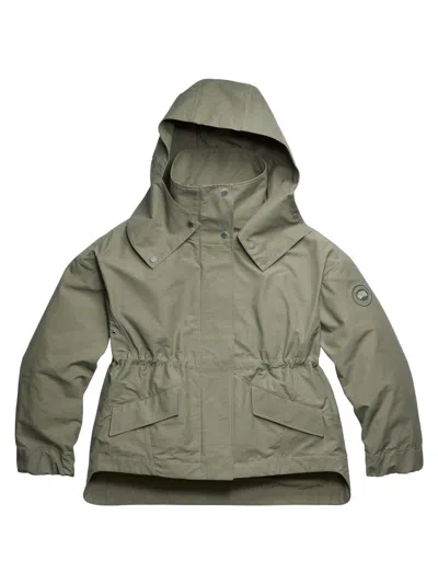 Canada Goose Women's Olivine Hooded High-low Oversized Jacket In Green