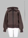 Canada Goose Brown Zip-front High Collar Wool-blend Sweatshirt In Brown