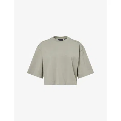 Canada Goose Womens Sagebrush-armoise Addison Cropped Cotton-jersey T-shirt Xs In Green