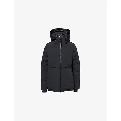 Canada Goose Womens Black - Noir Chelsea Hooded Woven-down Parka