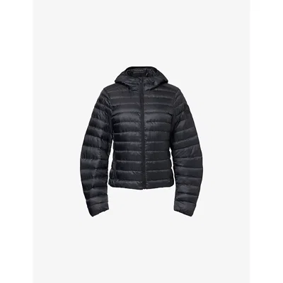 Canada Goose Womens Black - Noir Aethera Padded Hooded Nylon-down Jacket