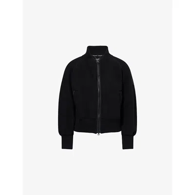 Canada Goose Womens Black Sierra Fleece Wool-blend Bomber Jacket Xs