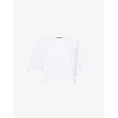 Canada Goose Womens White -blanc Addison Cropped Cotton-jersey T-shirt Xs
