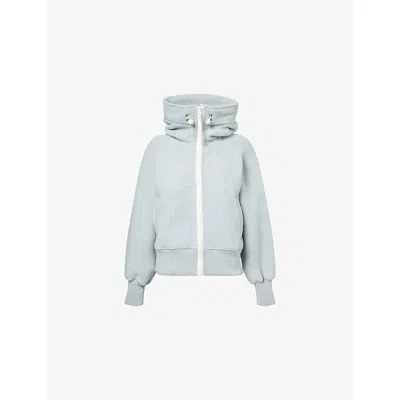 Canada Goose Womens Silverbirch Heather Chilliwack Hooded Wool-blend Bomber Jacket In Blue