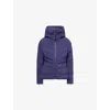 Canada Goose Womens Future Dusk Clair Hooded Stretch-woven Down Jacket In Blue