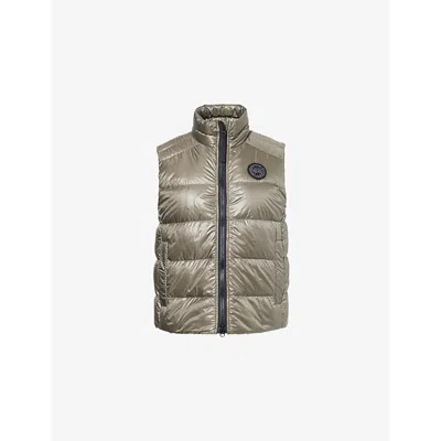 CANADA GOOSE WOMENS SMOKEY SAGE CYPRESS LOGO-PATCH PADDED SHELL-DOWN VEST